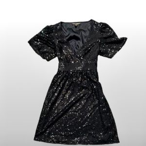 Betsey Johnson Black Sequin Party Dress